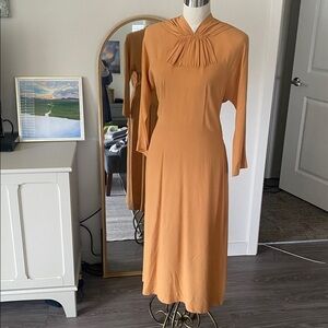 Vintage 1940s A Fashion Mark Creation Marigold Dress